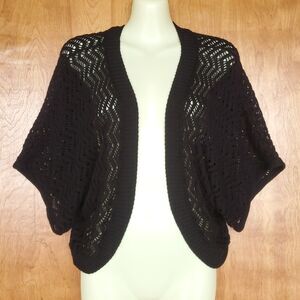 Black Crochet Bolero Sweater Top Size 2X Dark Cottage Cottagecore Sweet Kizz